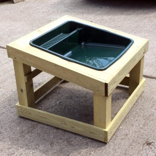 green inclined activity table for children