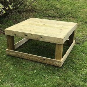 wooden playground table made from Scandinavian Redwood from Discovering Days