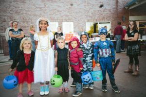 image of children in fancy dress outfits for halloween playground activities blog