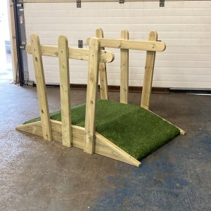 Small Wooden Bridge with Handrail